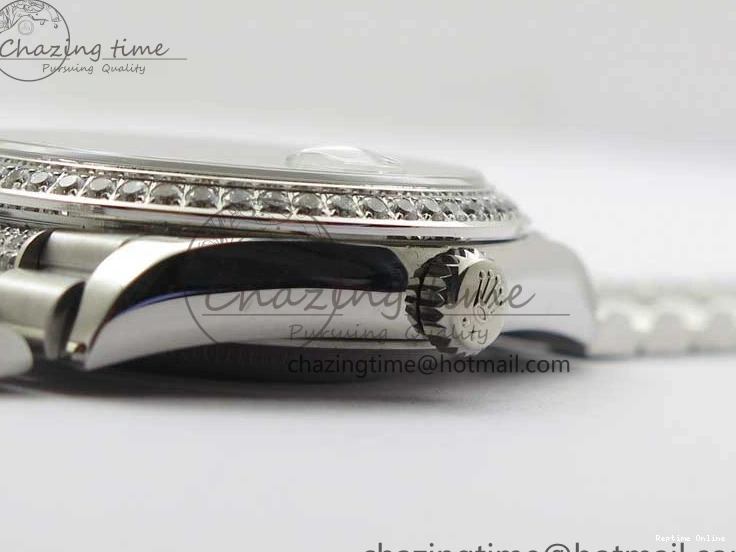0516 Day-Date 36mm 128239 SS Crystal BP Best Edition White MOP Crystal Marker Dial on SS President Bracelet A MoistureWicking 2682
